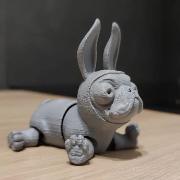 Frank the French bulldog in a Bunny costume