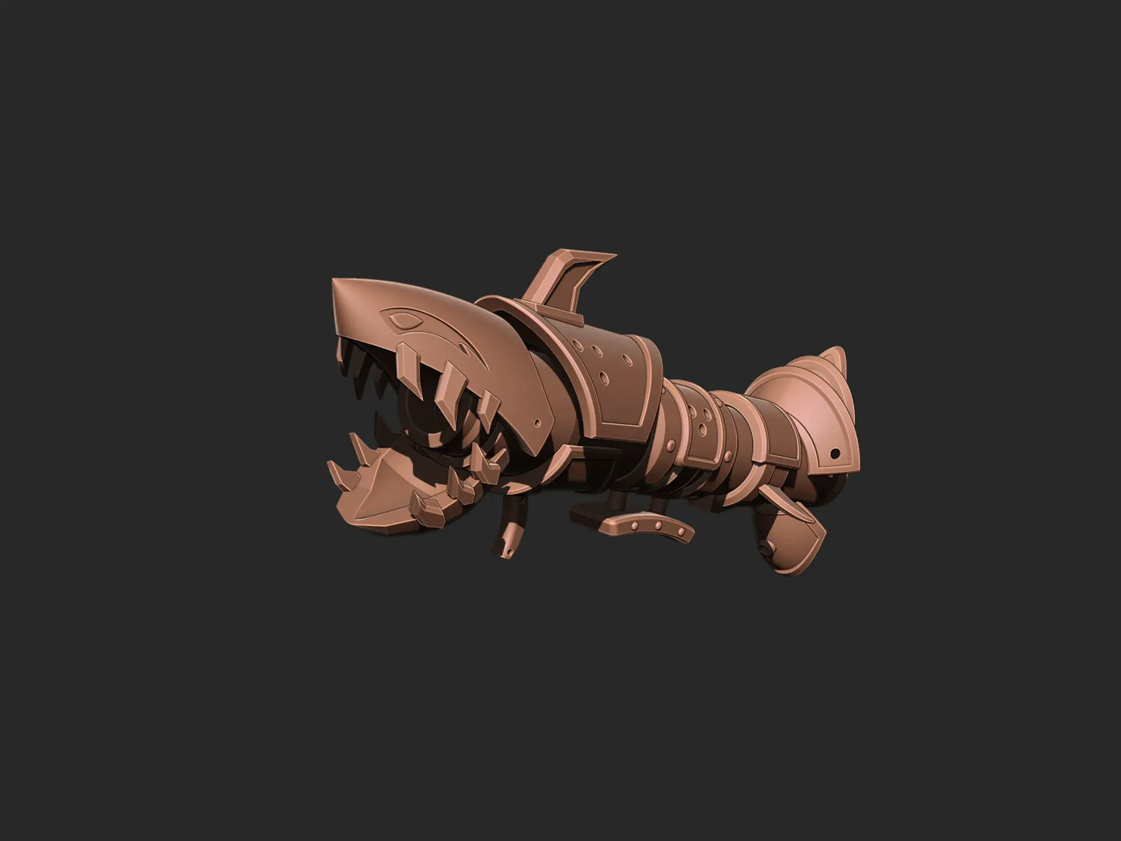 Jinx Fishbone shark Launcher 3d print model