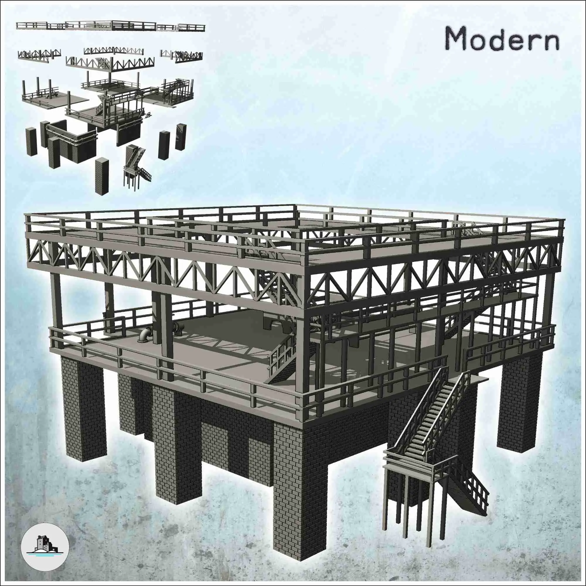 Moderne Industriegebäude Packung Nr. 1 - Szenerie-Miniaturen