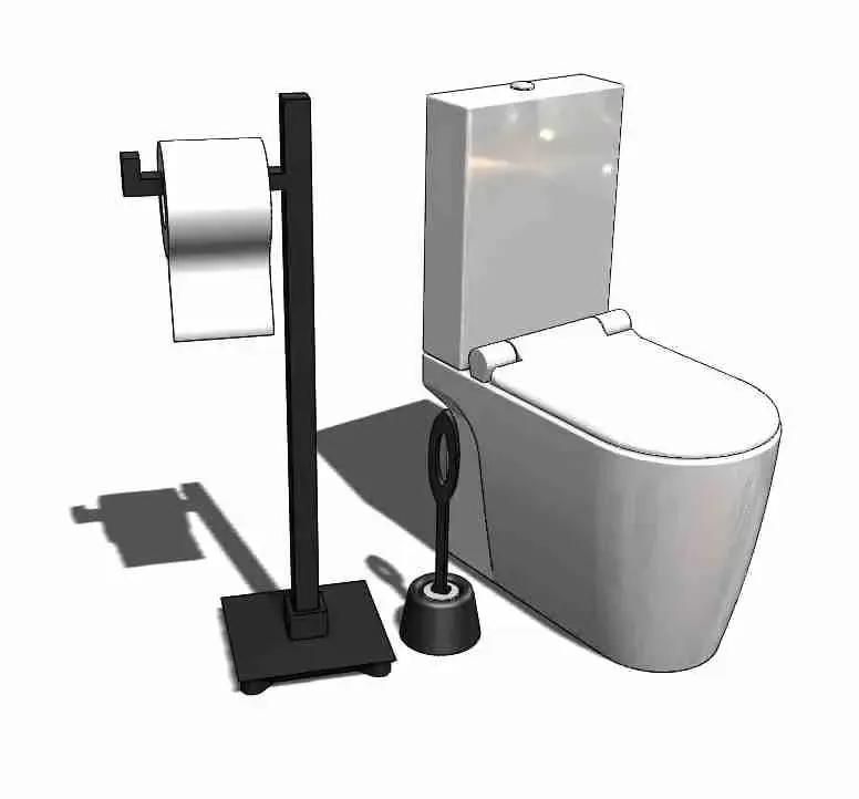 Freestanding Toilet Paper Holder & Roll 1:12 Scale