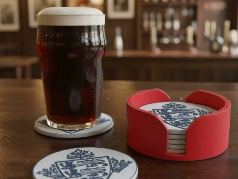 ENGLISH COASTERS AND HOLDER