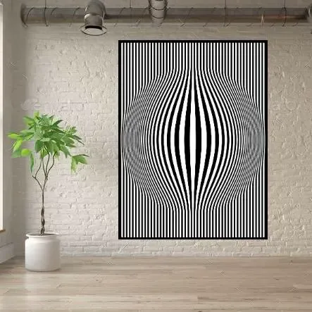 line illusion wall art