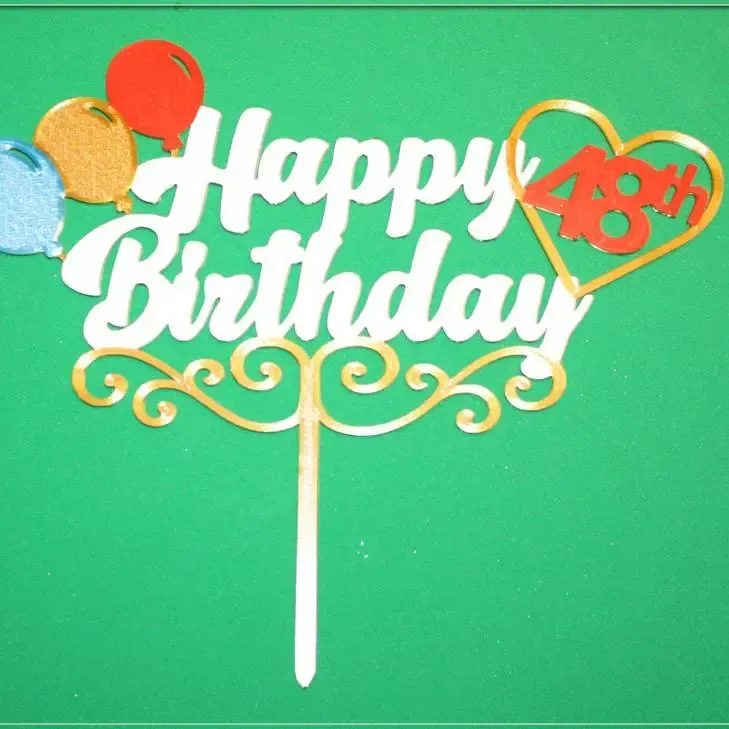 Decorazione per torta di Buon 48° Compleanno
