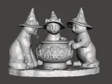 three black cat cauldron tea light  decoration-8