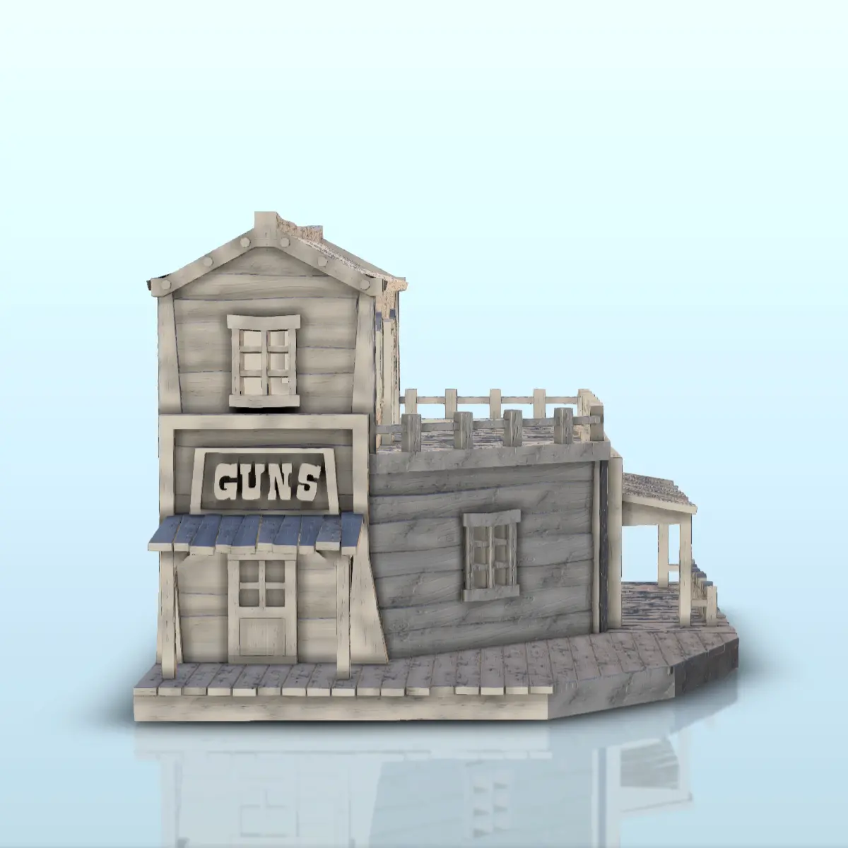 Western gun shop with floor and terrace (11) - wild west usa