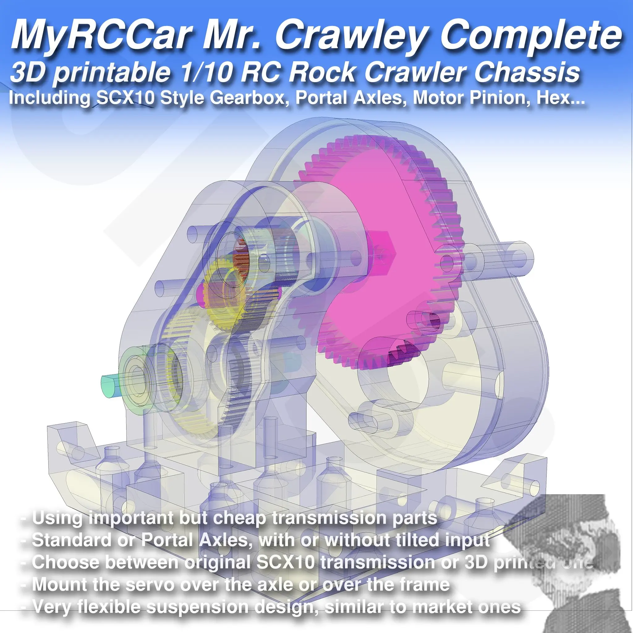 MyRCCar Mr. Crawley Complete. 1/10  RC Rock Crawler Chassis