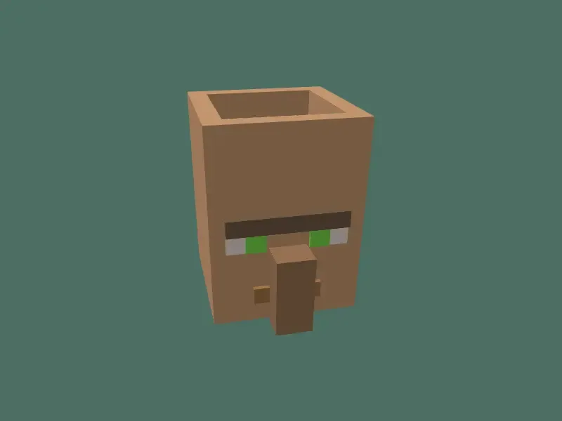 Villager head as flower pot