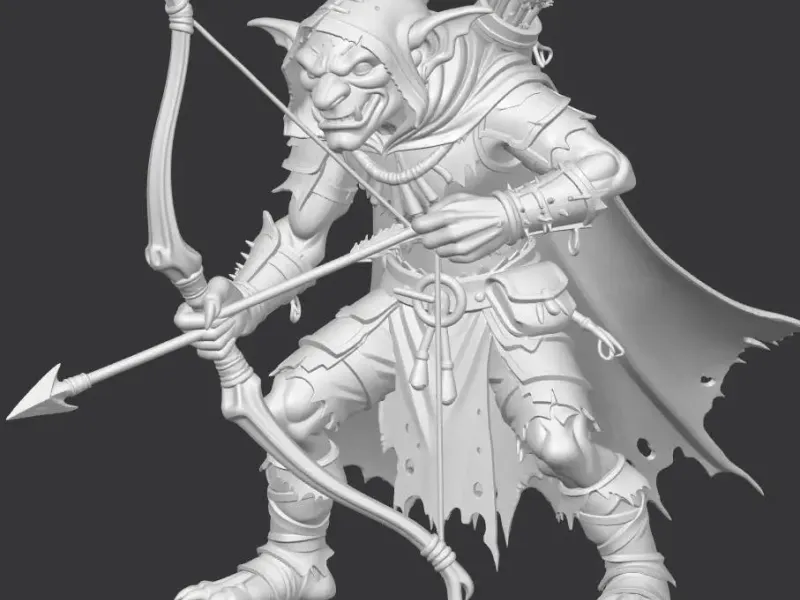 Goblin archer D&D miniature