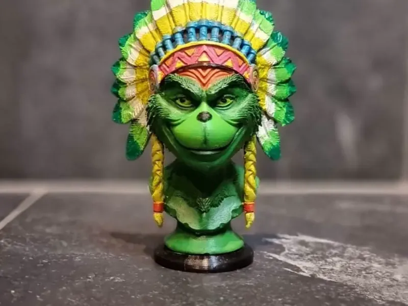 Native Grinch Bust