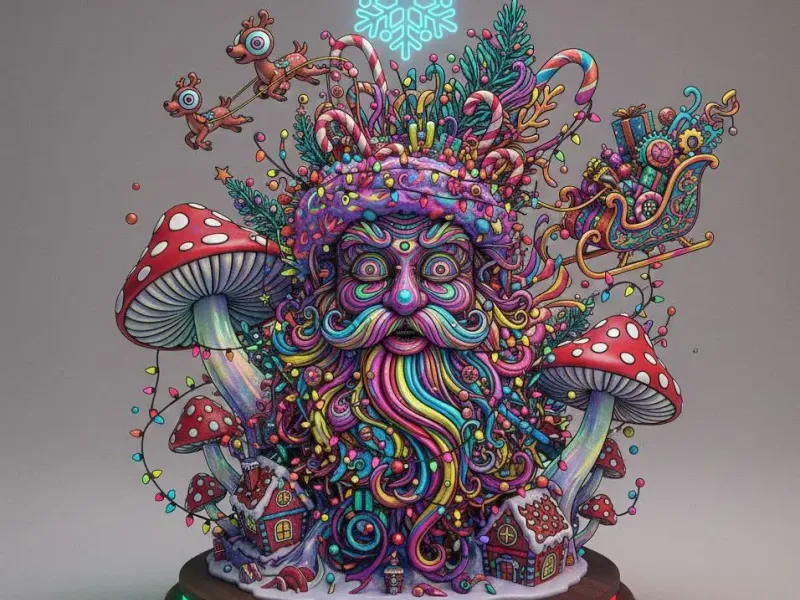 Christmas acid trip deco art 3d