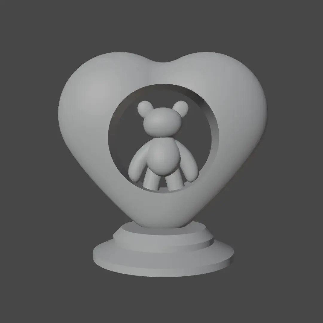 teddy bear inside a heart valentines decor