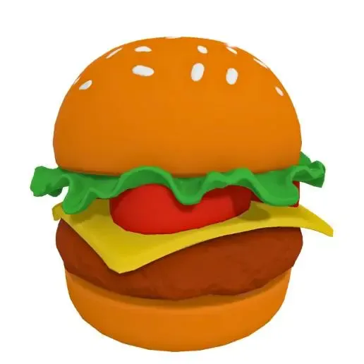 Cartoon Cheeseburger Food 3D Model STL Printable