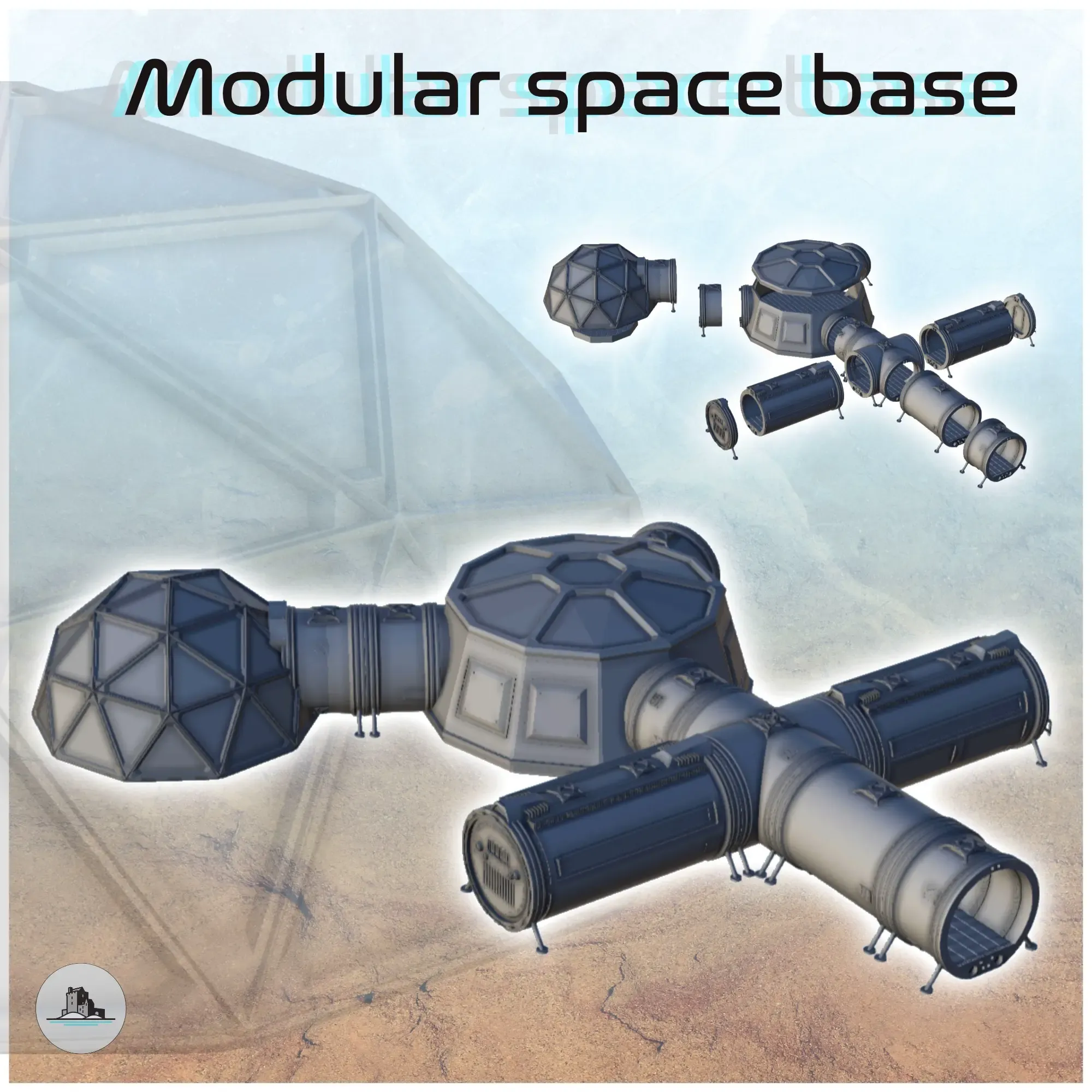 Modular space base 2 - Terrain Scifi Science fiction SF