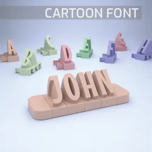 nome 3D da lettere - Cartoon Font