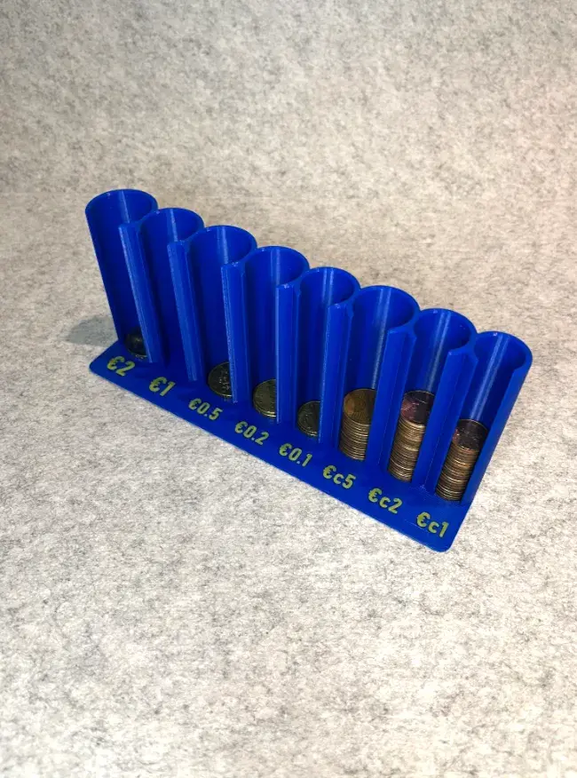 Euro coin sorter storage