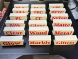 Set of filament material and type label for 3/4" dowel rods-0