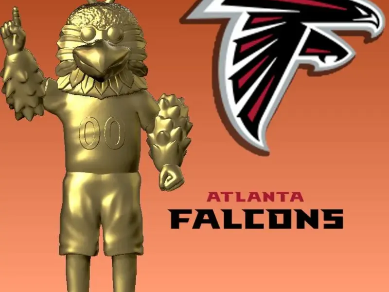 NFL - Necklaces ATLANTA FALCONS- Hanging Figurine - 3D print