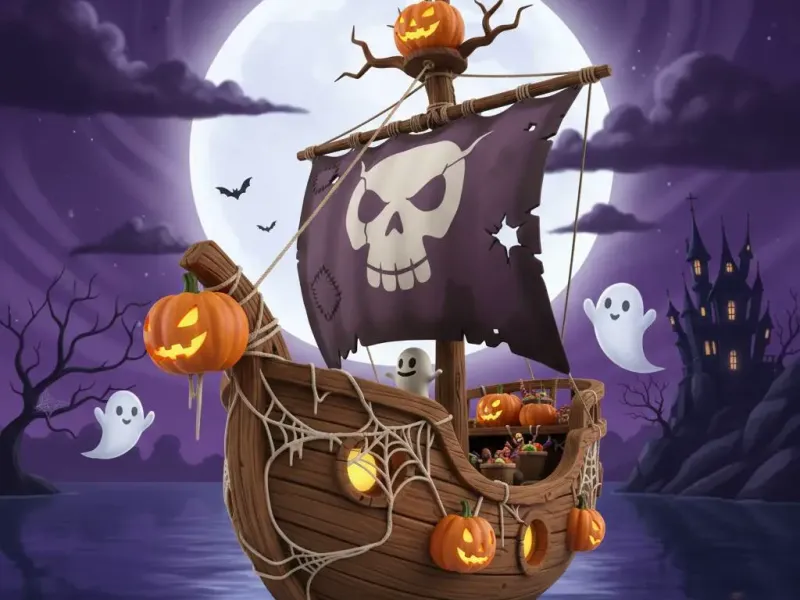 Halloween pirate bot ship carabel a sea wolf candies