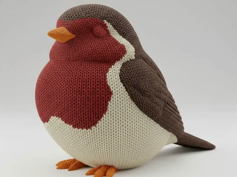 Cozy Knitted Robin Figurine – Noah0x03