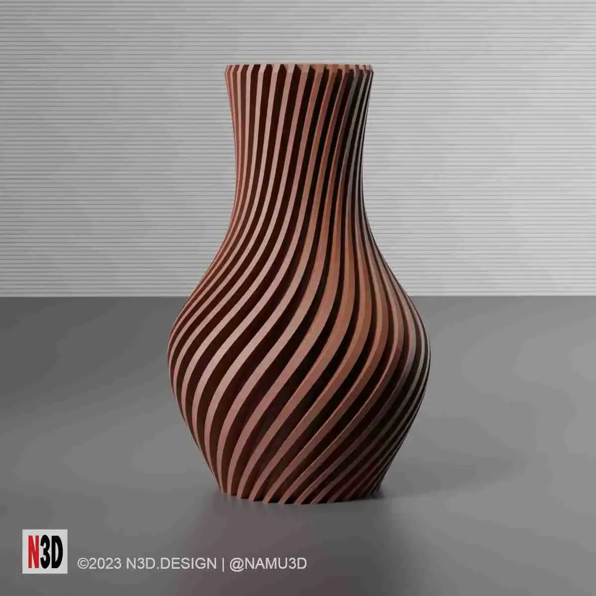 Vase 0034 B - Belly twisted vase
