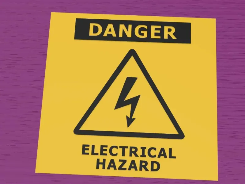 Danger sign for electrical hazard