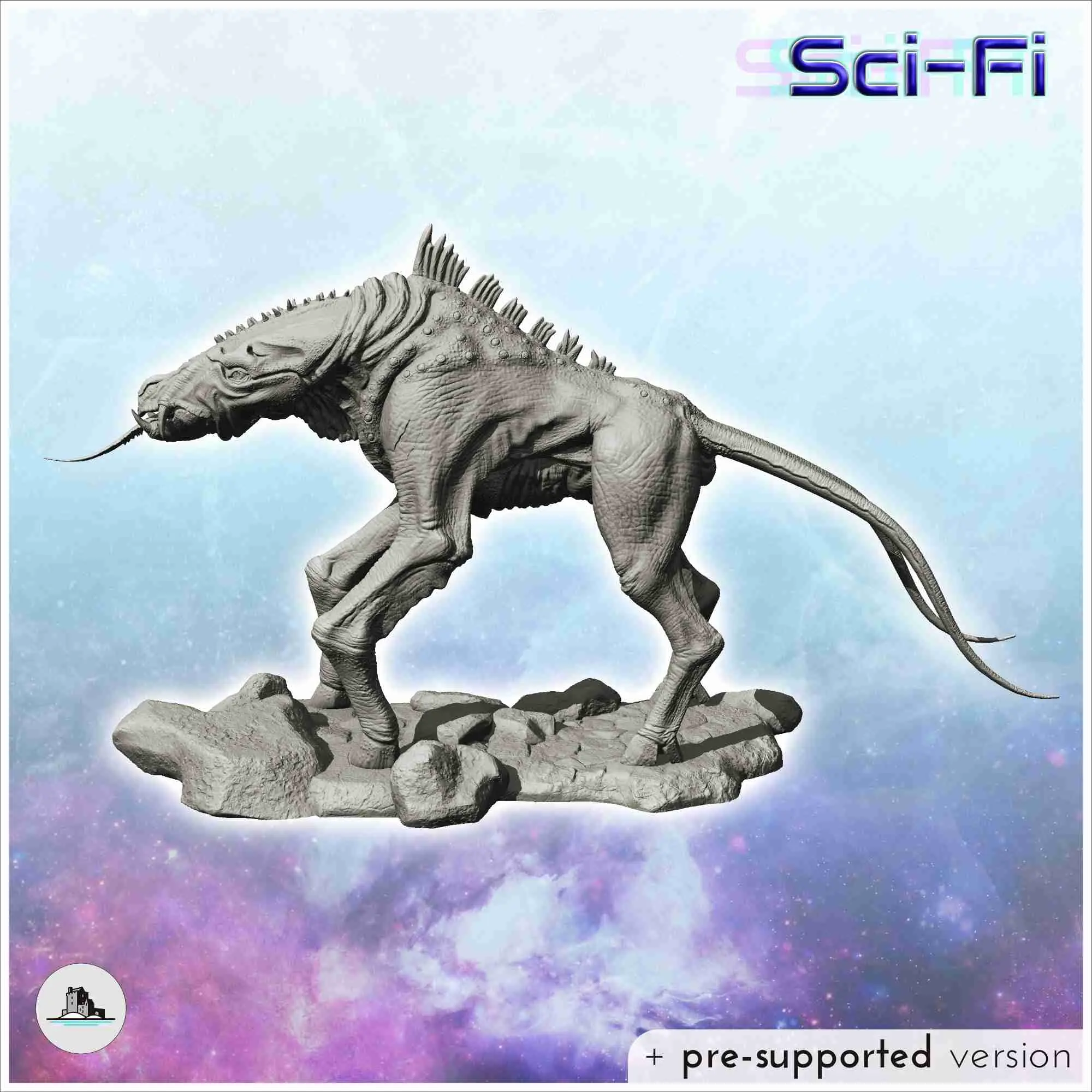 Alien creature with four legs and outstretched tongue (6)