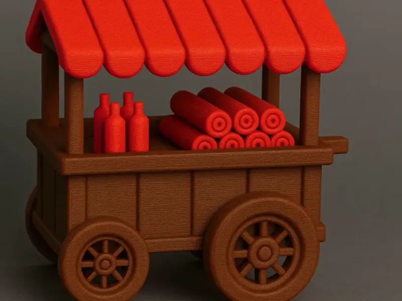 Street food cart figurine