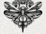 dragonfly flowers wall art home decor-0