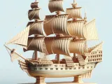 3162Pirate Sailing Ship with Cannons  Style Minimalist  stl-0