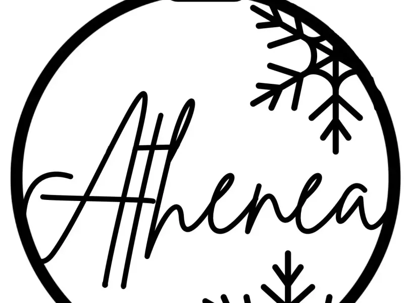 Bola navideña personalizada con el nombre de Athenea