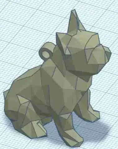 Bulldog francese Portachiavi Low Poly