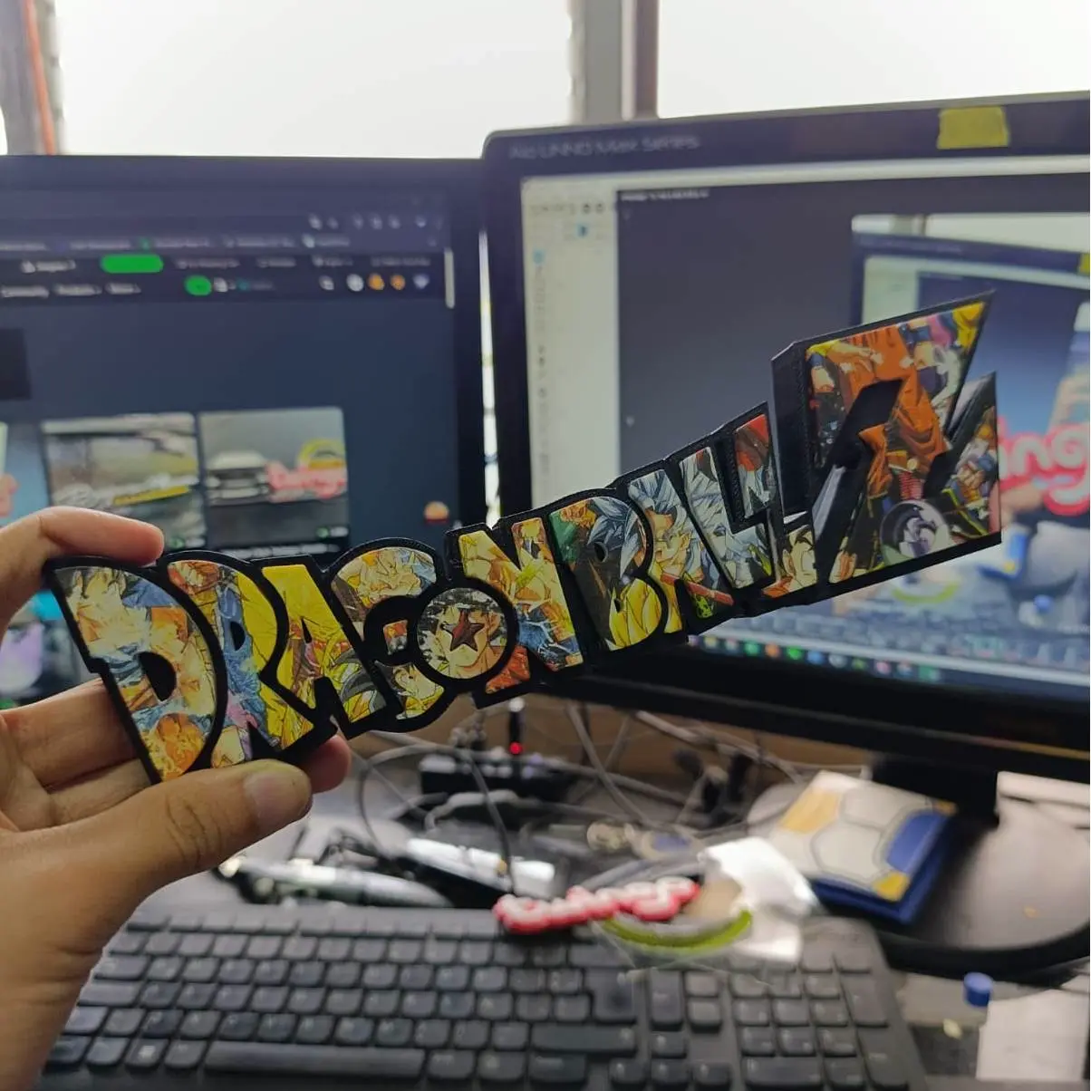 "Señal 3D DRAGON BALL Z: Collage de Personajes - Imprime en