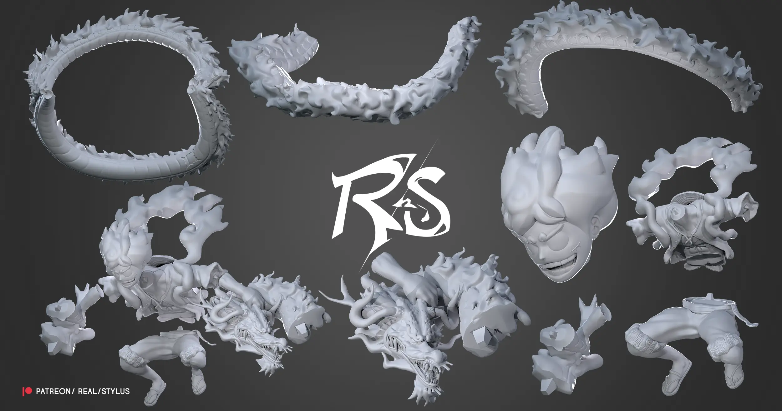 LUFFY GEAR 5 3D PRINT - STYLIZED