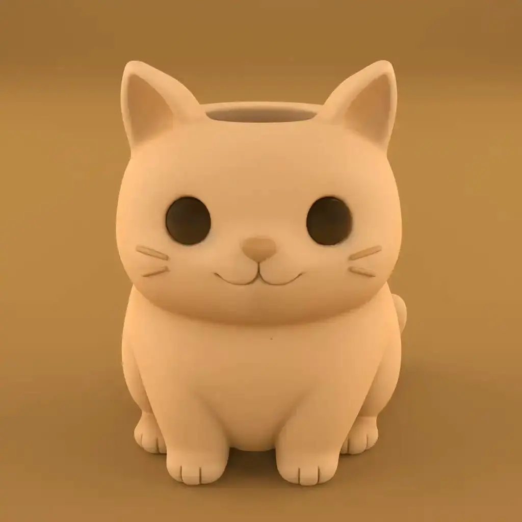 Cute Cat Planter STL