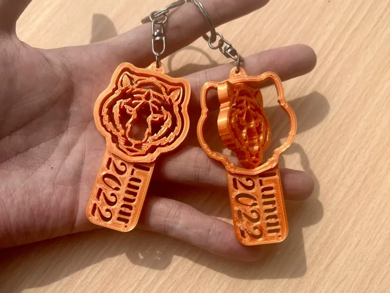 3D Tiger 2022 Turning Keychain