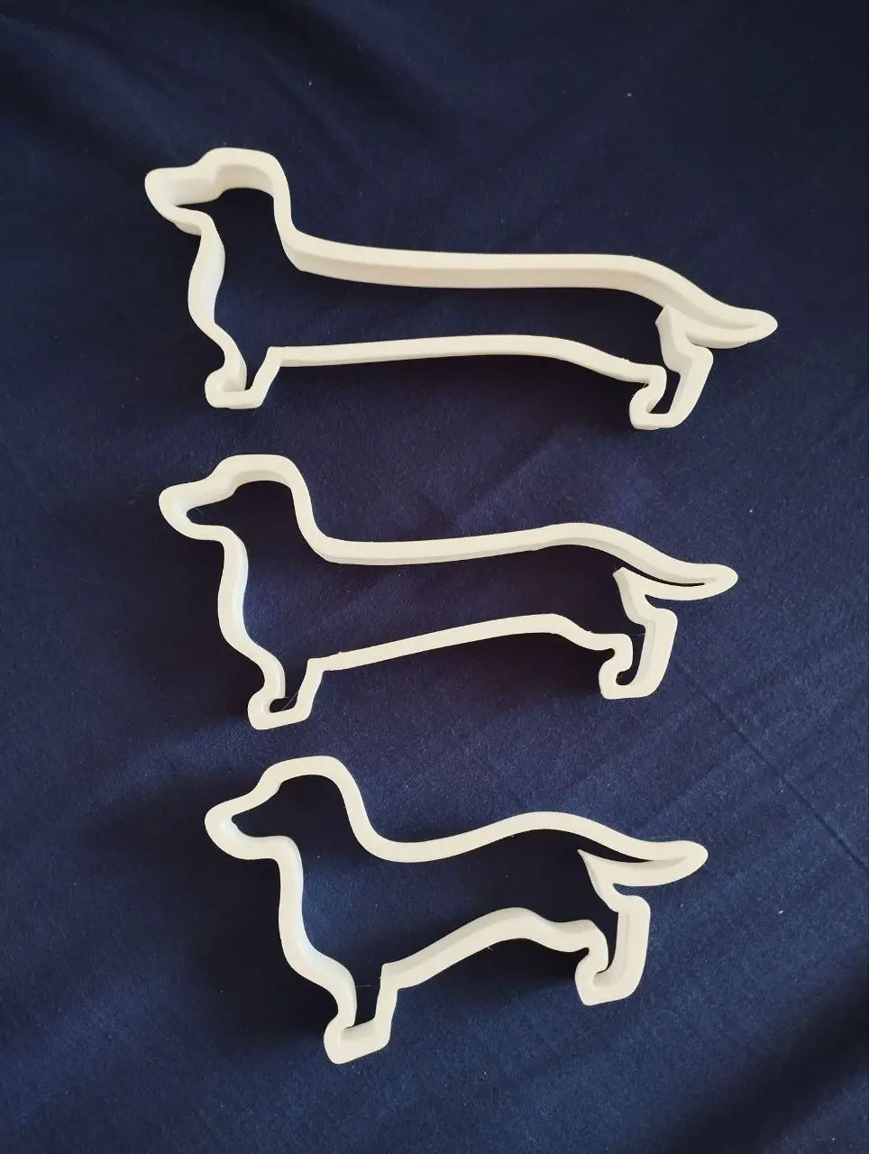Dog cookie cutter. 3 different lengths of dachshunds.