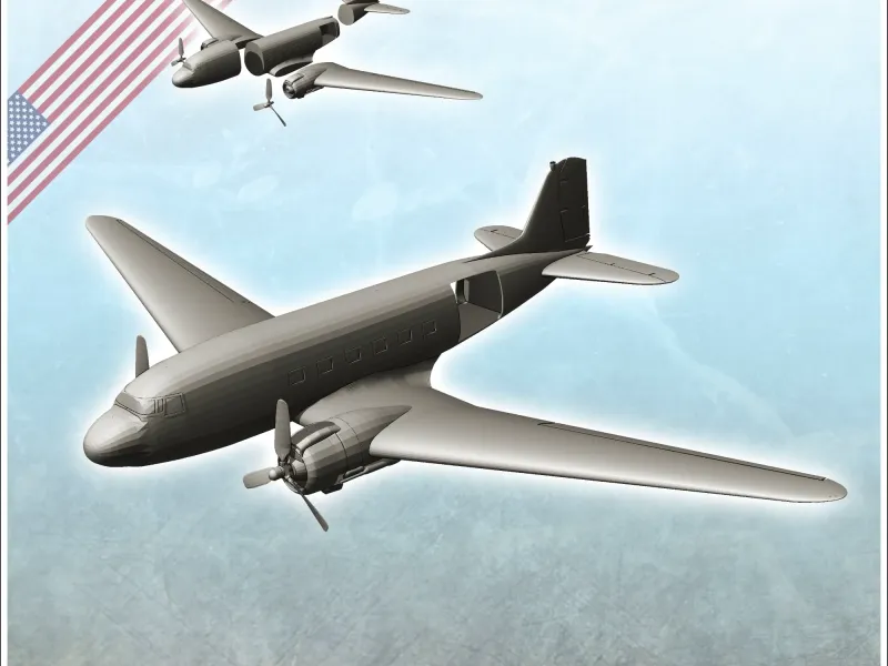 Douglas DC-3 C-47 Skytrain Dakota C-53 Skytrooper  - miniatu