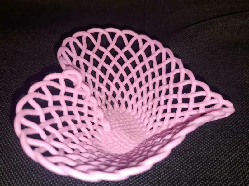 Valentine Heart Shaped Woven Bowl Basket