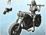 Beyzbol sopalı seksi kadın motorcu (6) - minyatür manzara-0