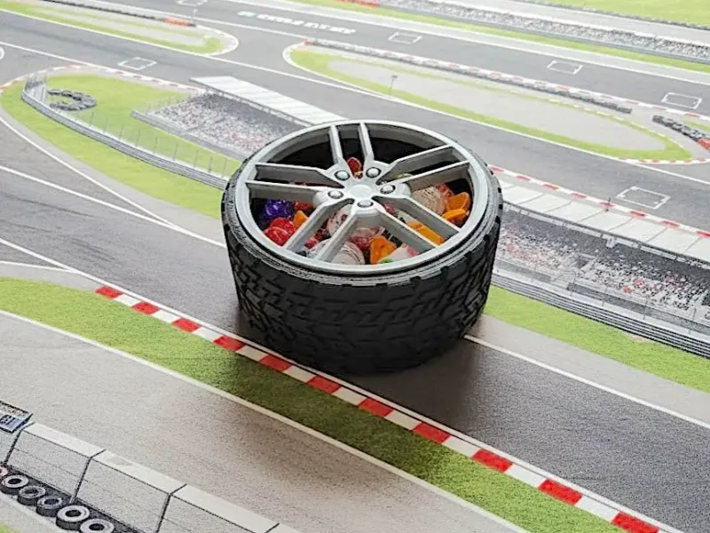 Sporty Tire & Alloy Wheel Container - Racing Style