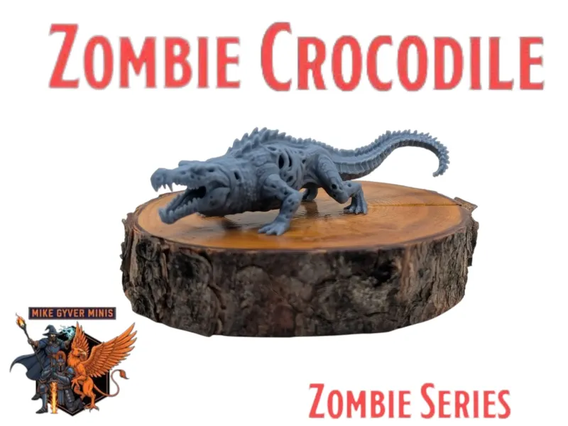 DnD TTRPG Zombiekrokodil Miniatuur