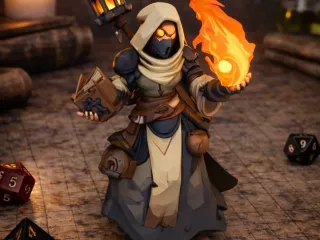 Priestess of the Holy Fire D&D tabletop miniature