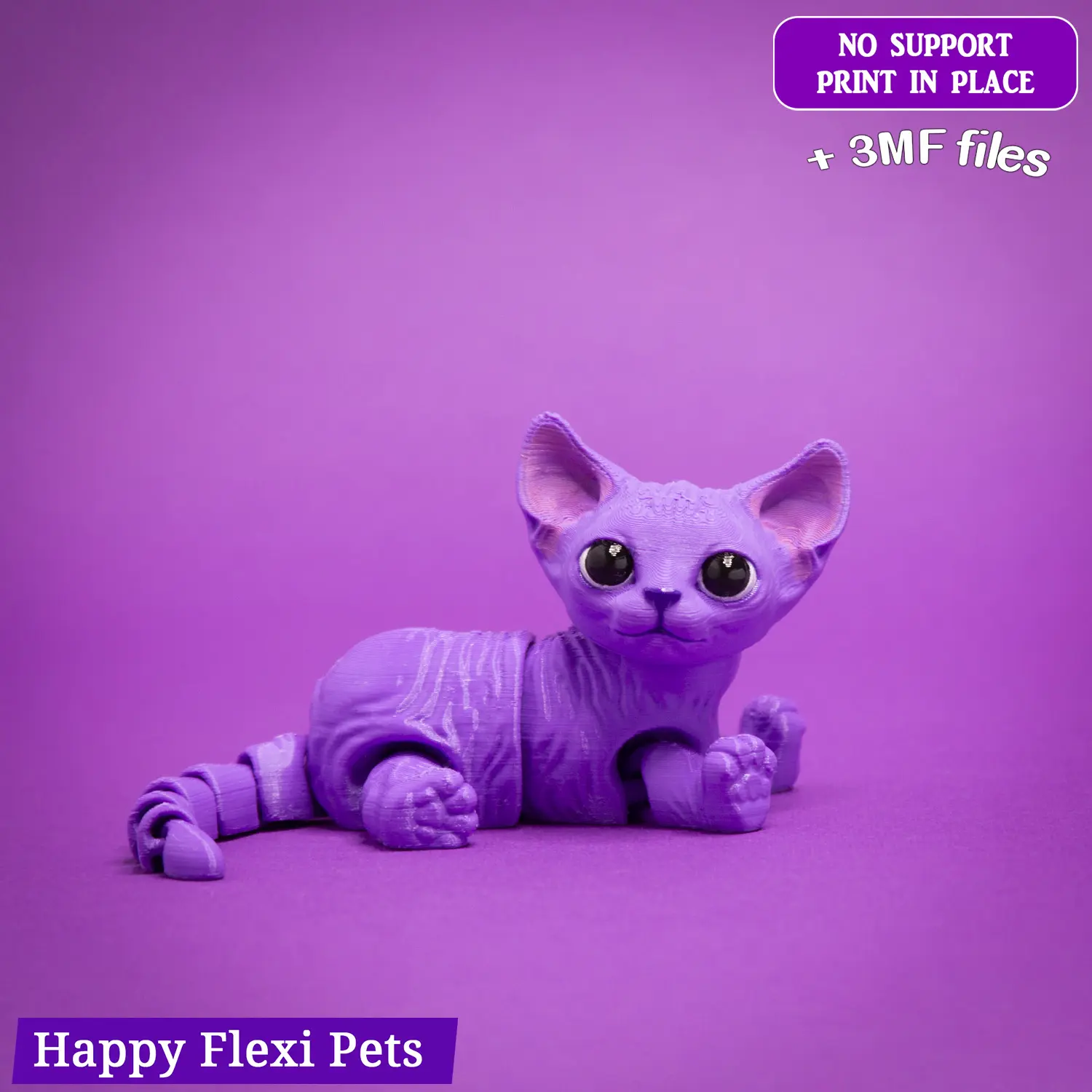 Articulated sphynx cat toy - Happy Flexi pets - cat figurine