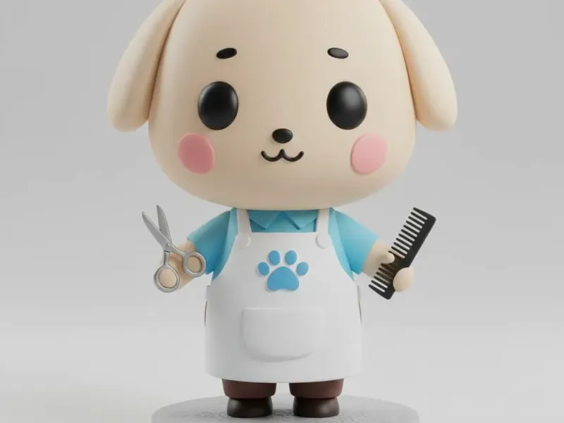 Chibi Dog Groomer – Cute Pet Stylist Mini Figurine