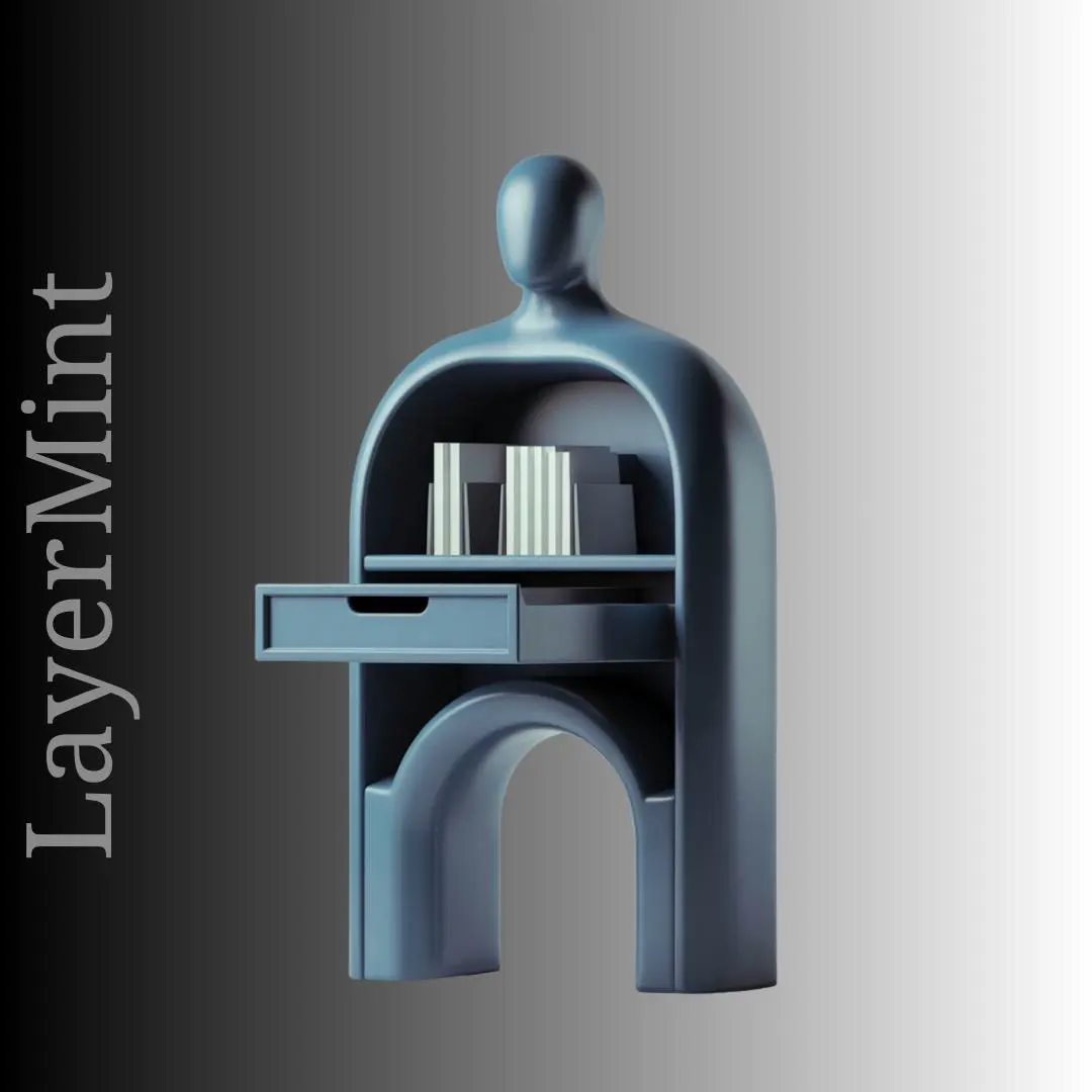 Human Figure Desk Organizer with Drawer Modern 3D Printable