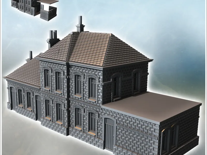 Estação de comboios de Bastogne (Normandia, França) - miniaturas warha