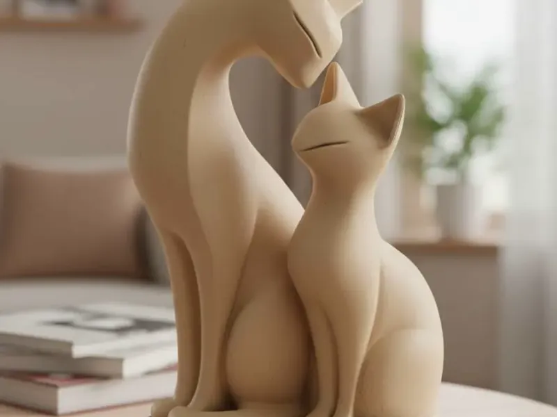 Statue of a pair of cats