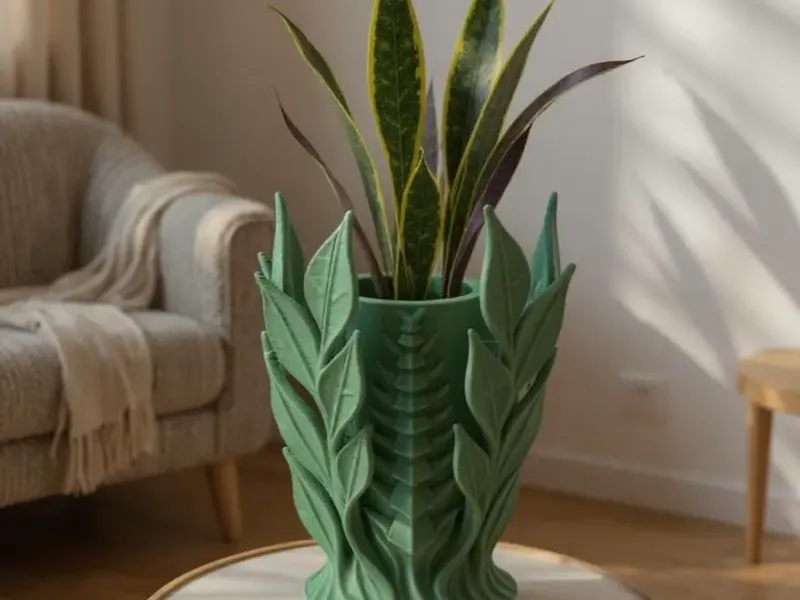 热带树叶花盆带