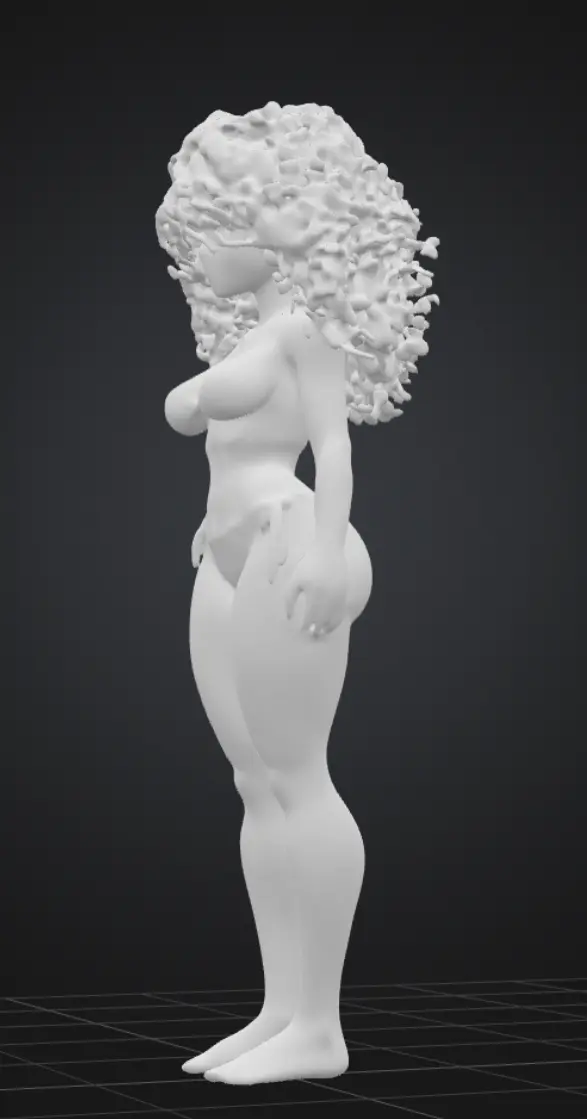 Curly haired Waifu Curvy babe