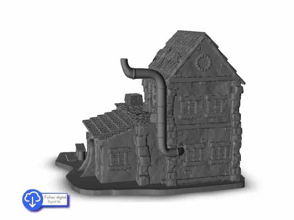 Casa medieval 2 - miniaturas warhammer 40k 40000 terreno sc